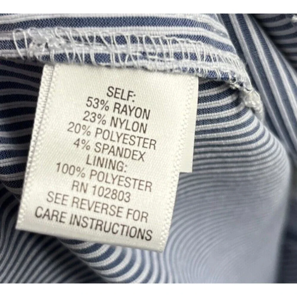 Briggs Pants Women's Size 22 W Blue White Stripes Capris Comfort Waist